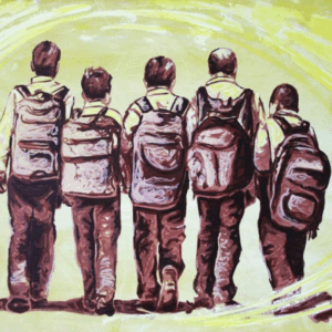 children returning from school